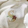 Serviette "Initiale fleurie" brodée